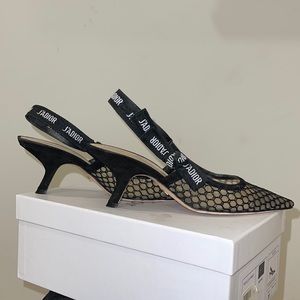 Christian Dior Black Pump J’adior Slingback heel sz 38